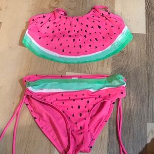 Girls size 14 Justice bikini swim suit and coverup